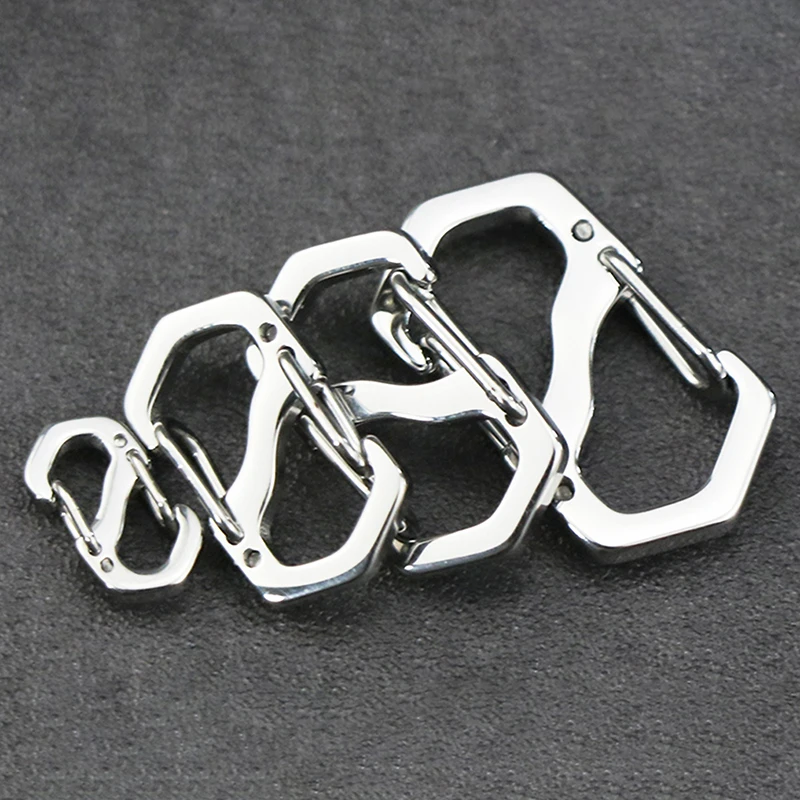 Backpack Buckle Stainless Steel S Type Carabiner With Lock Mini Outdoor Backpacks Luggage Hook Anti-Theft Key-Lock Tool