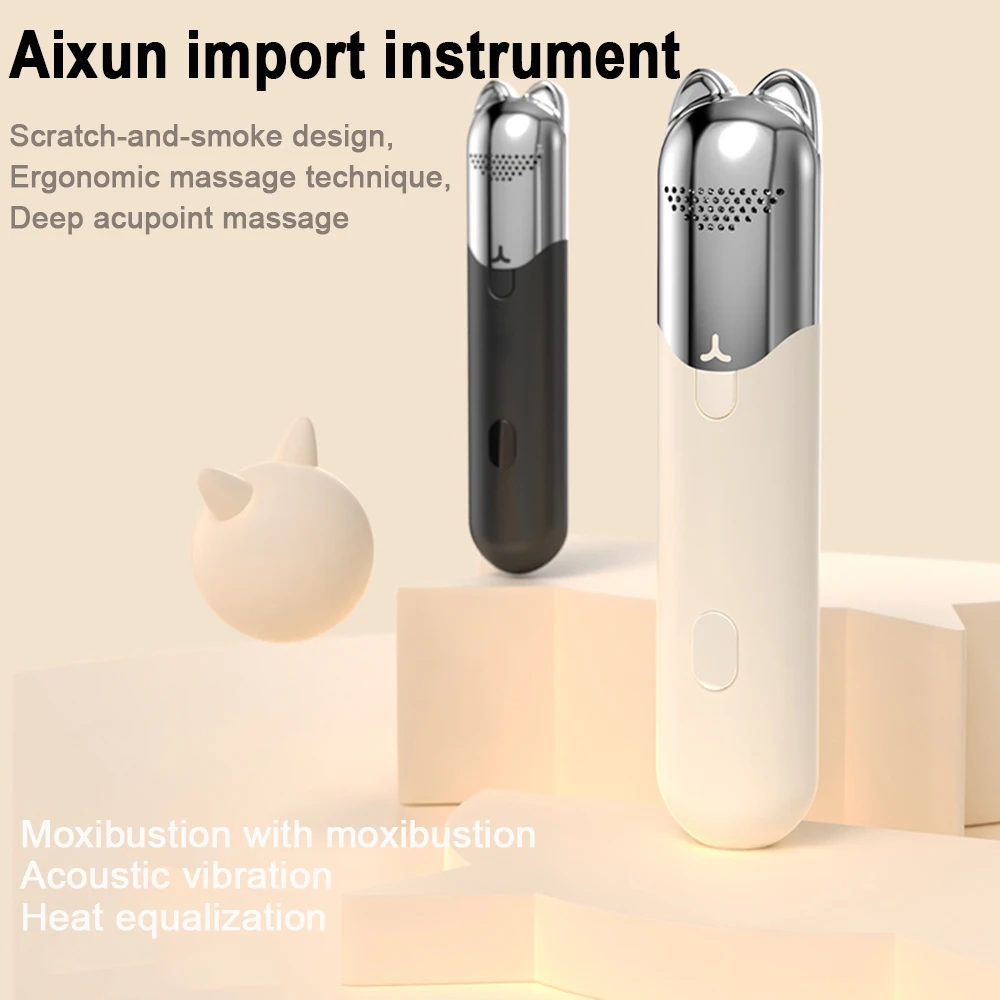 Facial Beauty Massage Device Warm Moxibustion instrument Moxibustion Therapy Wormwood Herb Moxa Stick Rolling acupoint massager