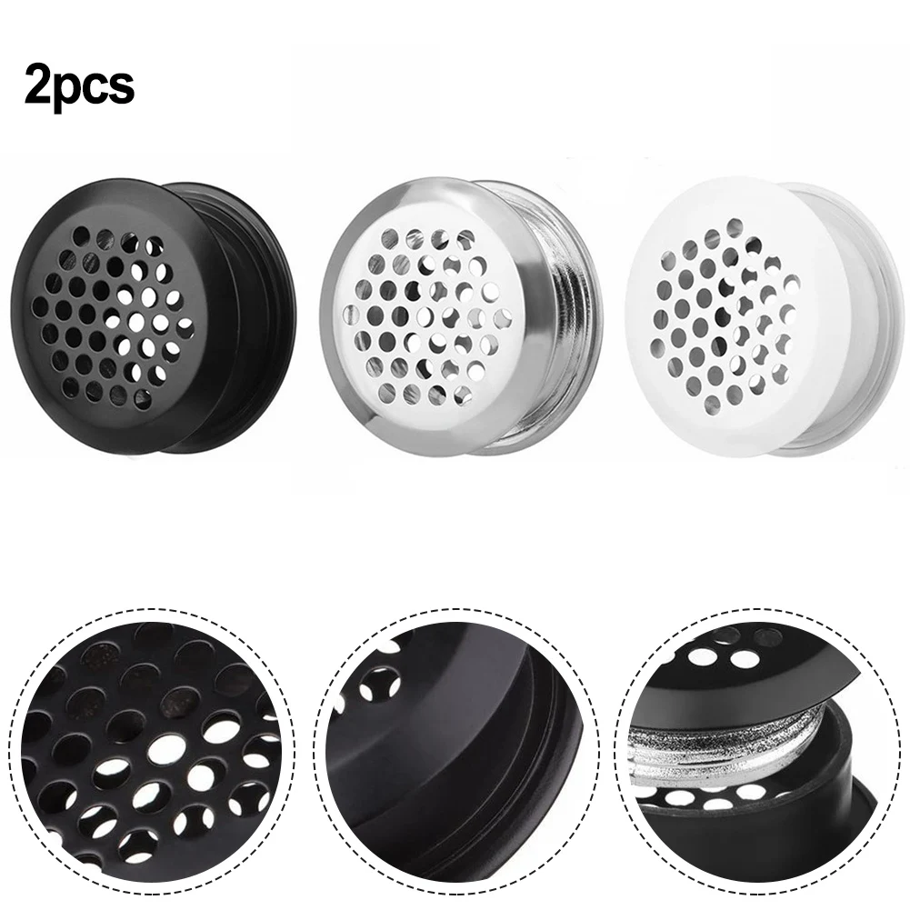 Air Vent Grille Air Outlet Fresh System Vent Grille Cabinet Stainless Steel Exterior Home Office 2pcs