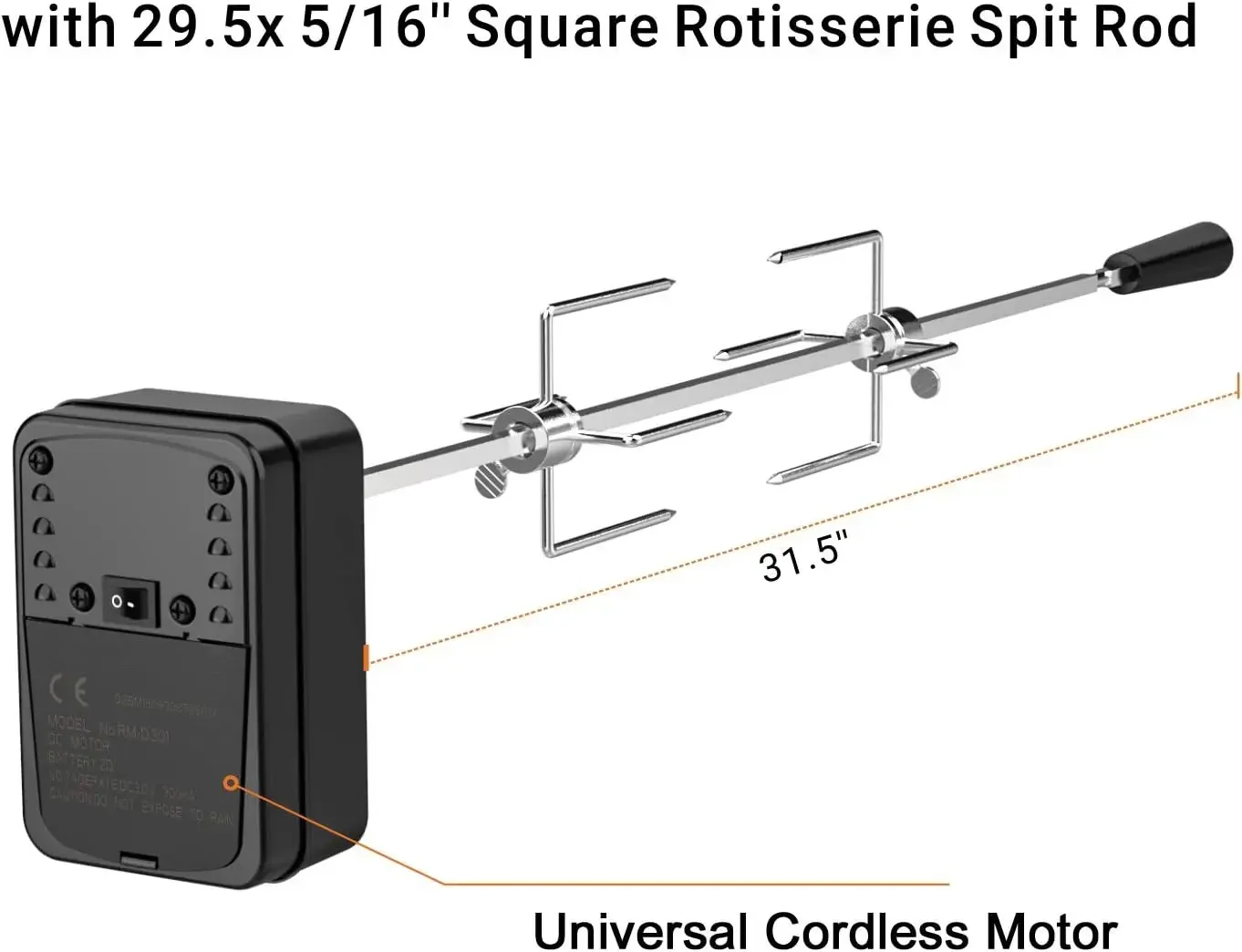 only fire Style Grill Rotisserie System Adjustable Cooking Grate Attachment for Weber 22 inch Kettle Grills - Global 4