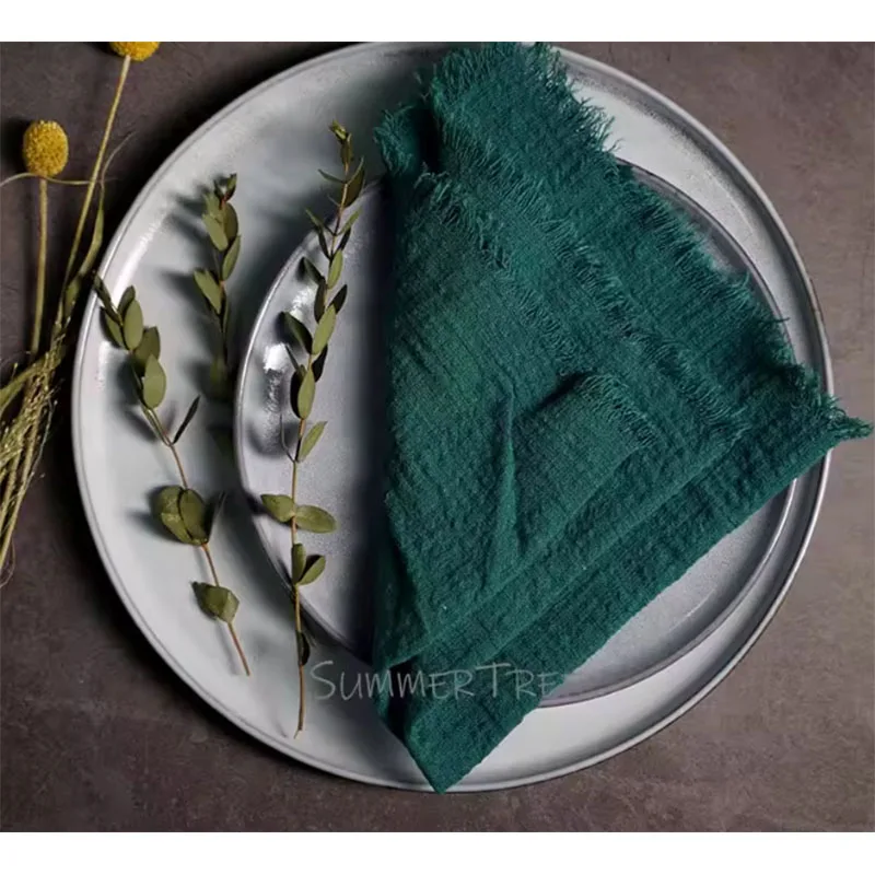 Large Cotton Gauze Napkins - Rustic Muslin Tea Towels for Wedding Decor