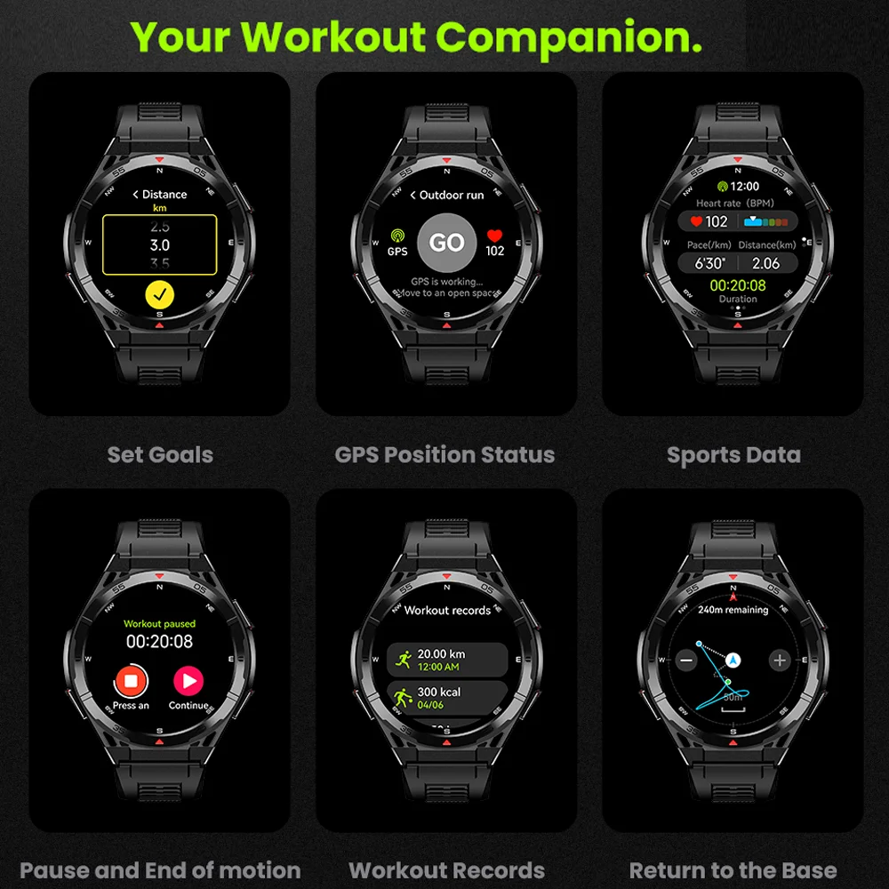 2025 New Dual-Band satellite GPS Sports Smart watch Men 1.43'' HD Screen Heart Rate Compass 10ATM Waterproof Swimming Smartwatch