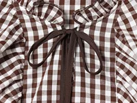 2025 Winter New Women's Casual Fashion Small Check Layered Decoration Shirt Round Neck Long Sleeve Loose Top - Image 6