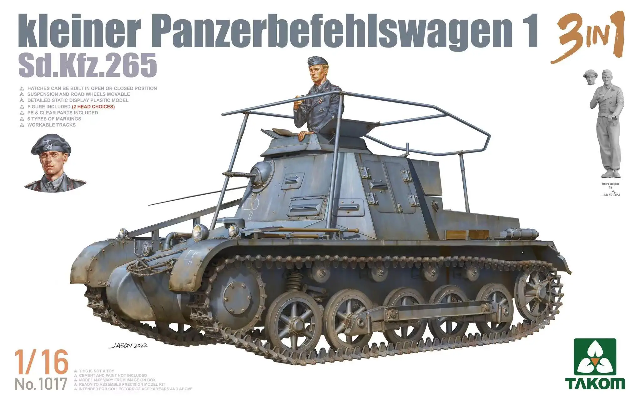 Наклейка-takom-1017-в-масштабе-1-16-клеймер-panzerbefehlswagen-i-sdkfz265-3-в-1-пластиковая-модель