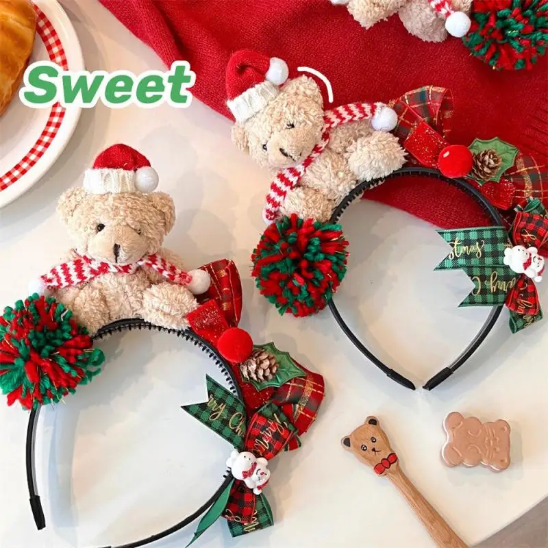 Christmas Hair Hoop Girls Plush Reindeer Antlers Deer Ear Christmas Party Cosplay Headbands Festival Hair Accessories Gifts