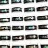 20pcs/lot Black Blue Quality Stainless Steel Bright Shell Band Ring Men Wedding Rings Women Party Jewelry 3