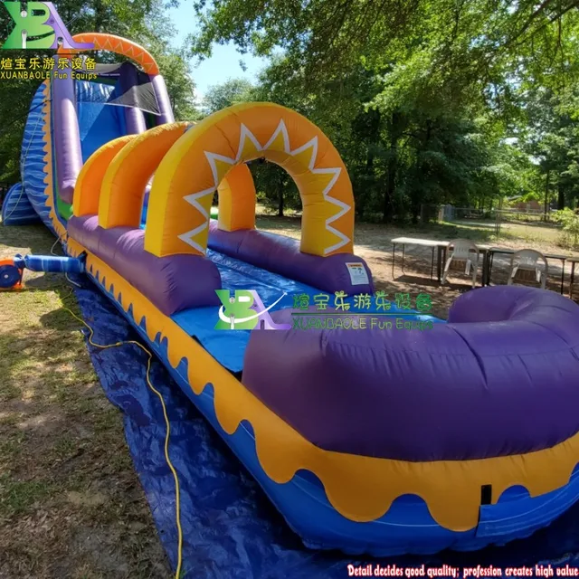 Custom Backyard Used inflatable water slide, inflatable water park project slip n slide 2