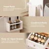 Rolling Kitchen Island with Trash Can Storage, 47.2” Kitchen Island Cart with Drop Leaf Countertop, Island Table with Drawer 5