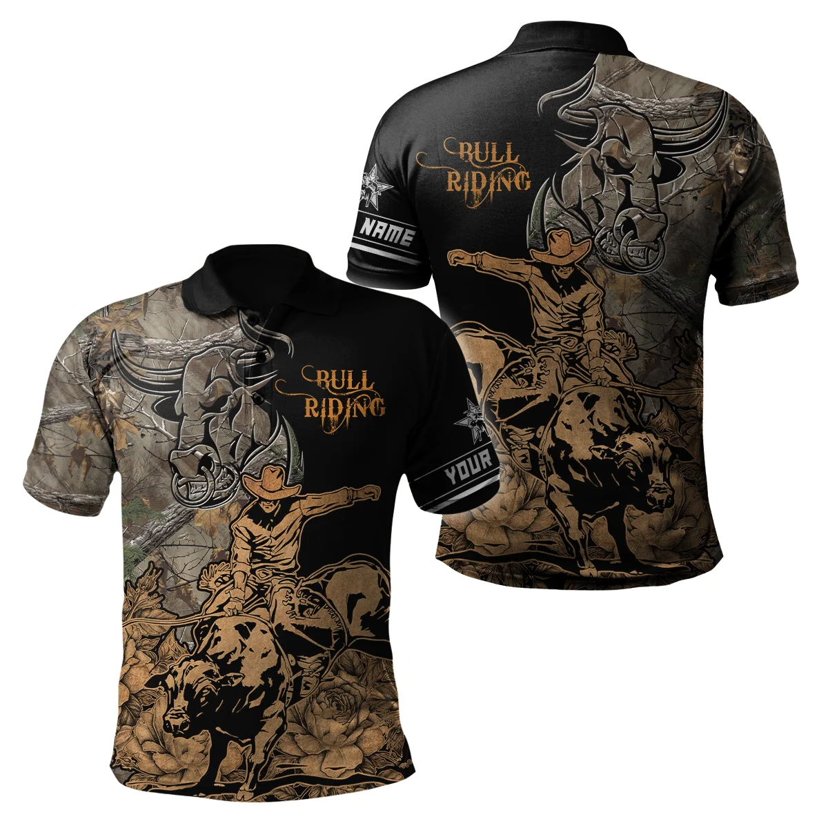 Personalisierter Name Bull Riding 3D All Over Bedrucktes Herren-Poloshirt Sommer Kurzarm-T-Shirt Street Casual POLO-Shirt Tops WK18 – Detail 17