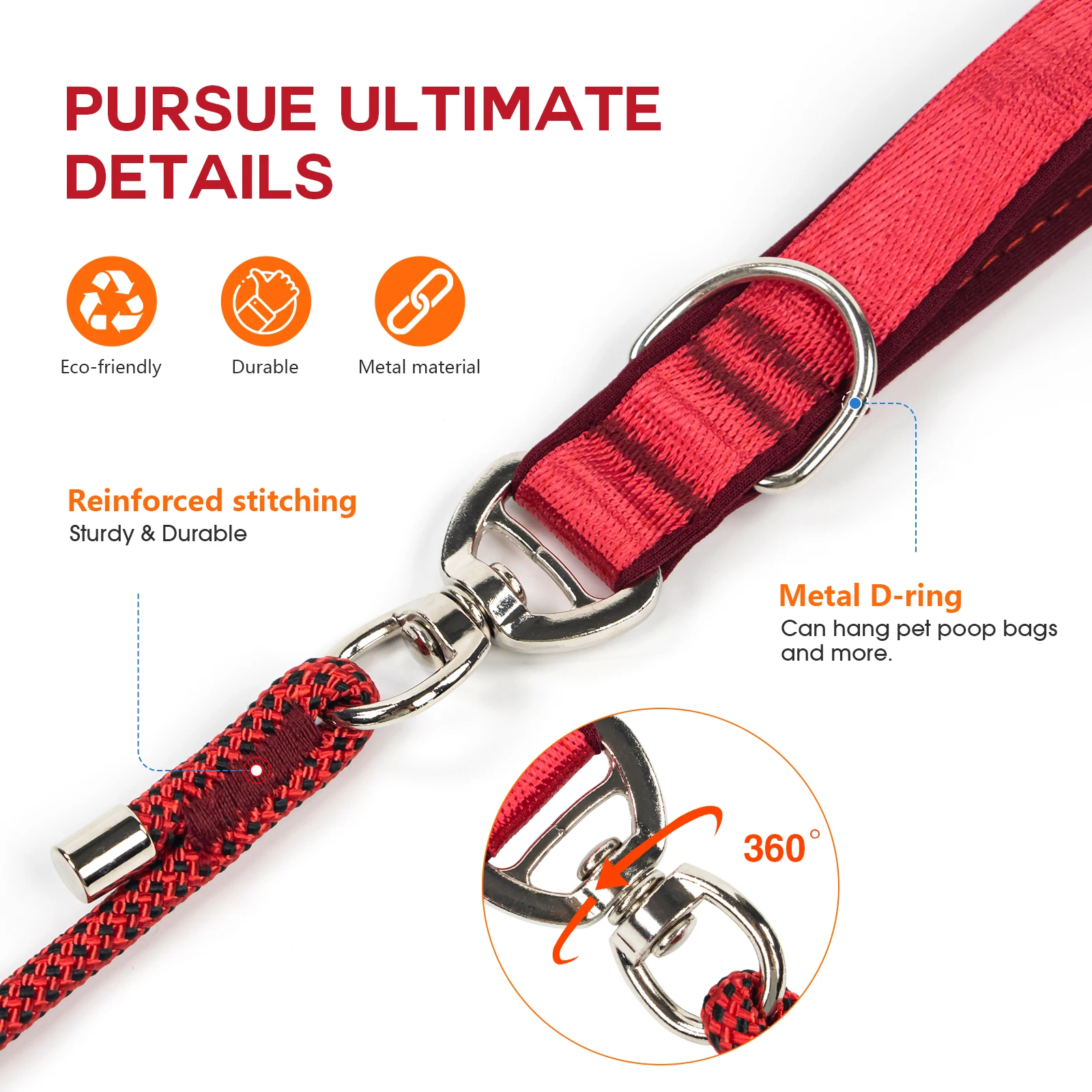 Adjustable Slip Dog Leash - 1.8M Training Rope for Small Breeds, Gentle No-Strain Design