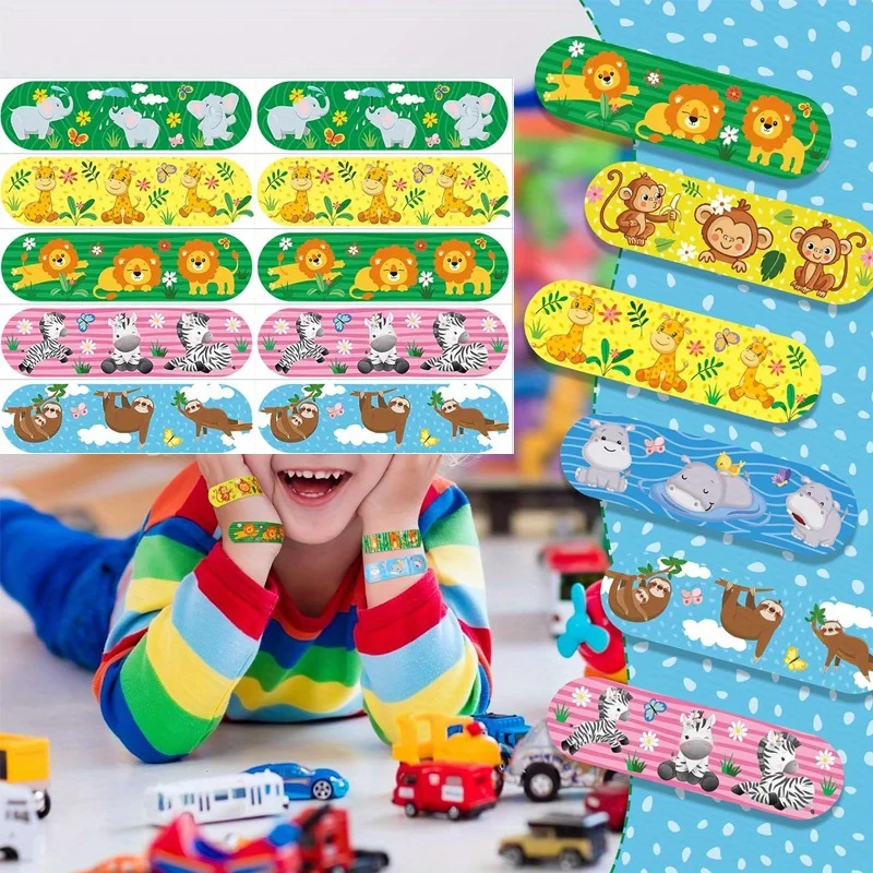 30/50pcs Christmas Elements Bandaid) PE Cartoon Bandages Flexible Adhesive Colorful Cute Bandages Fingertip Breathable Stickers