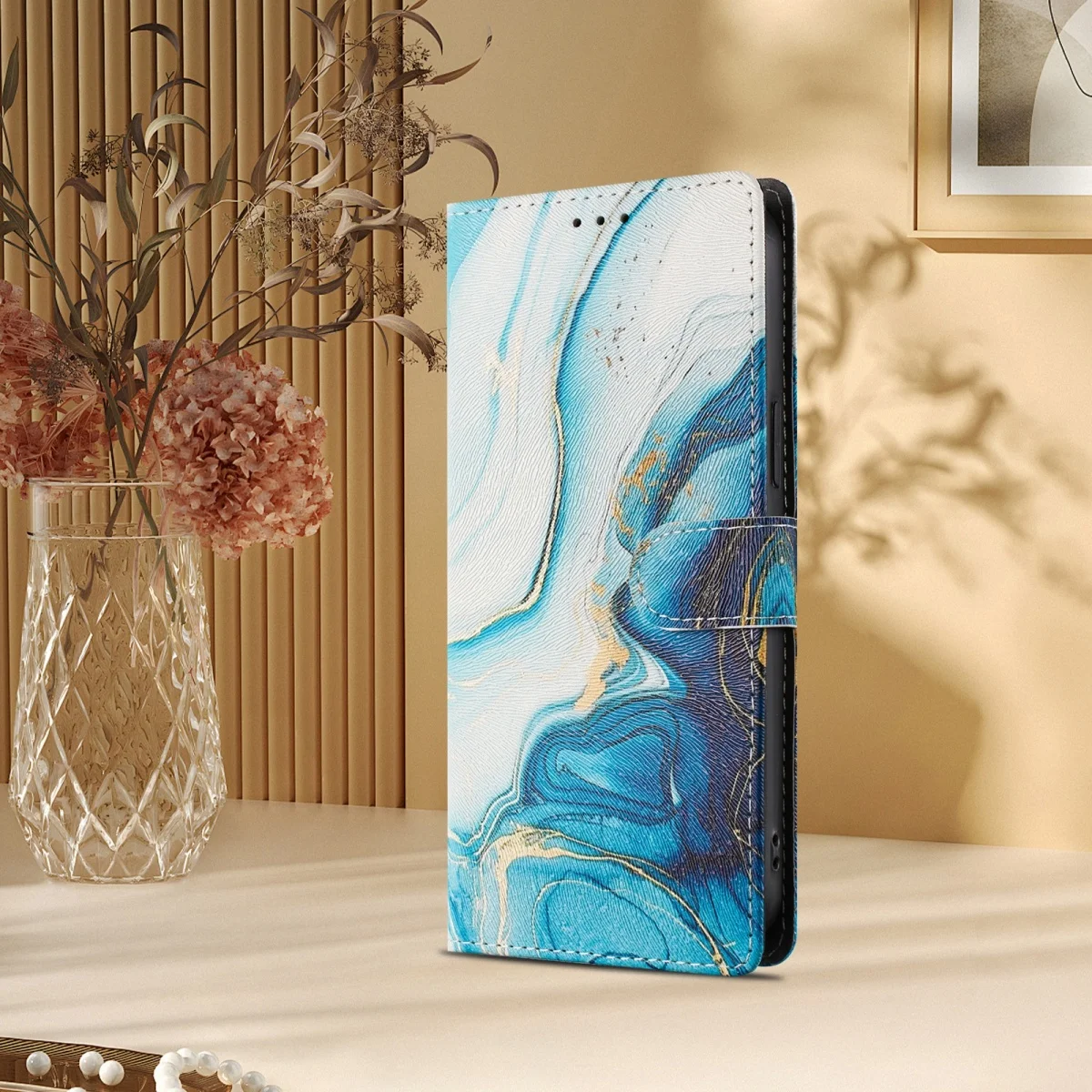 Luxury Leather Flip Wallet Case with Magnetic Stand and Card Holder
