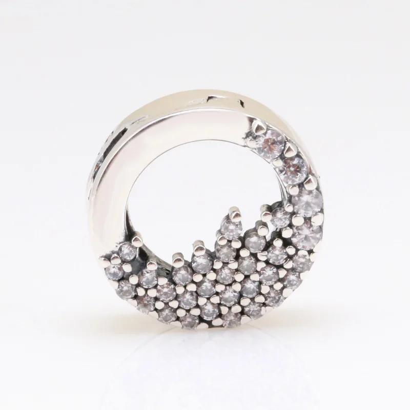 Hot Sale Genuine 100% 925 Sterling Silver Shining ice cone fixing clip Fit Original Bracelet Necklace DIY Jewelry |