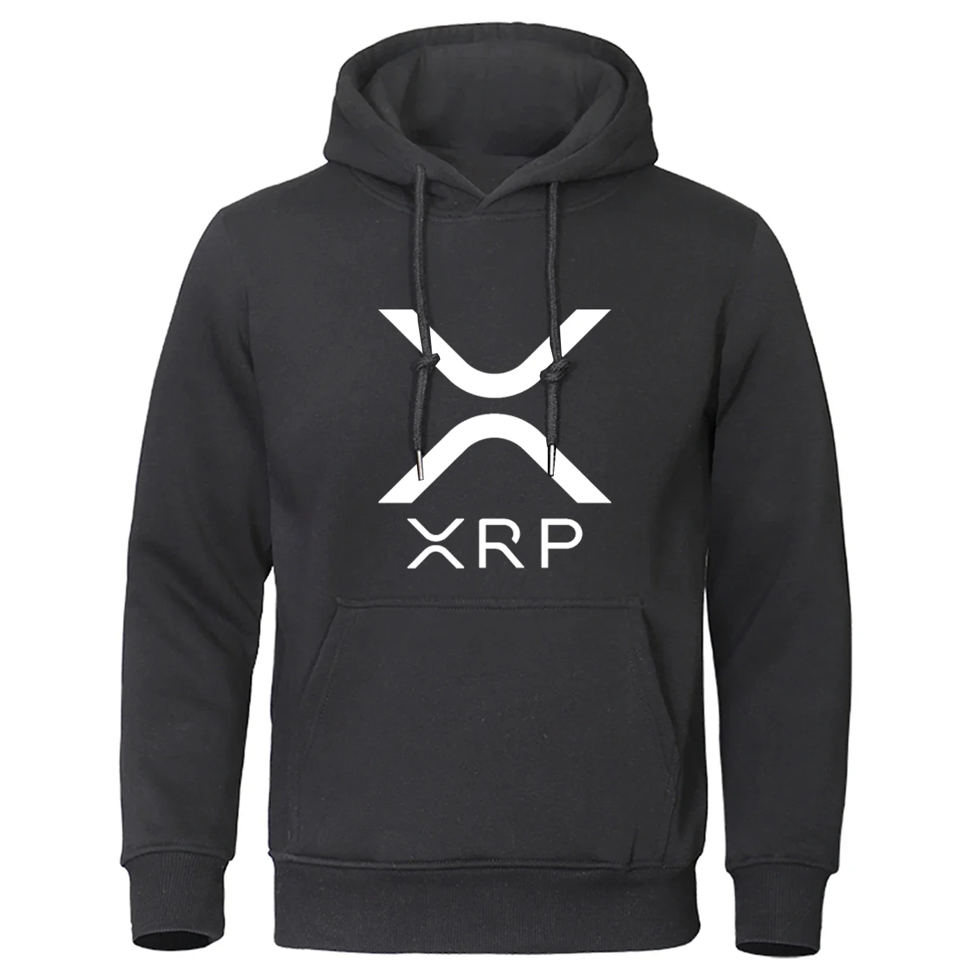 Cotton Pullover Hoodie for Men with Ripple XRP Logo