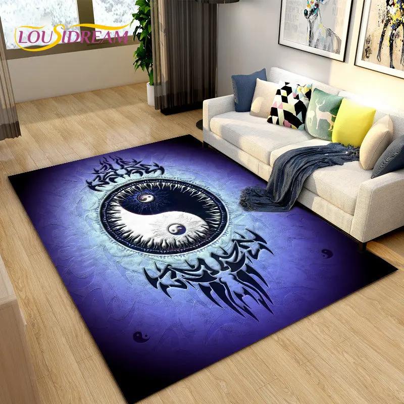 

Modern Chinese Tai Chi Bagua Yin Yang Area Rug,Carpet Rug for Living Room Decoration Crawl Soft Non-slip Floor Mat Kitchen Floor