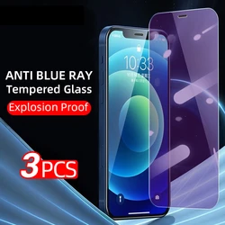3 - Pack 9H Anti - Blue Light Tempered Glass Screen Protector - Anti Blue Light (For iPhone 12Pro)