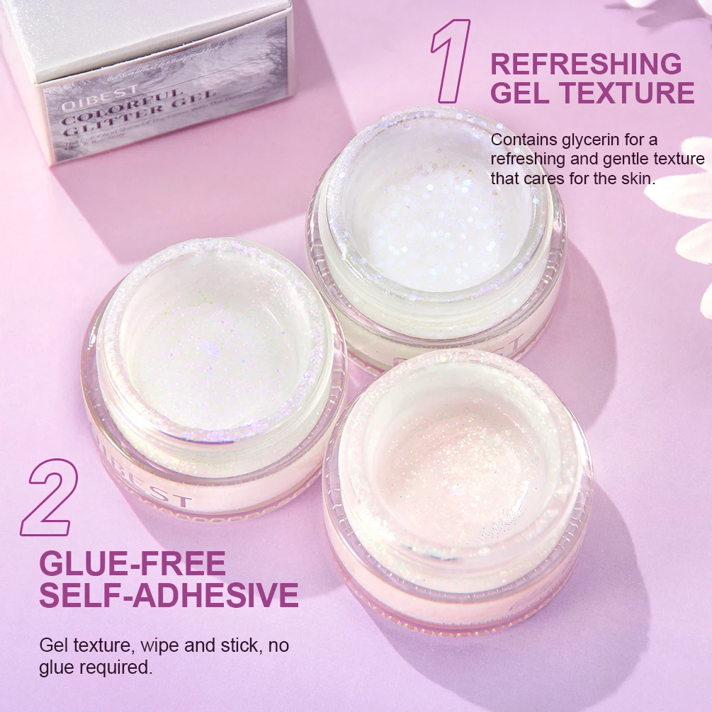 With Smear Spoon Multifunctional Eye Glitter Nail Hair Body Face Glitter Gel Art Flash Loose Sequins Cream Festival Glitter Deco 2