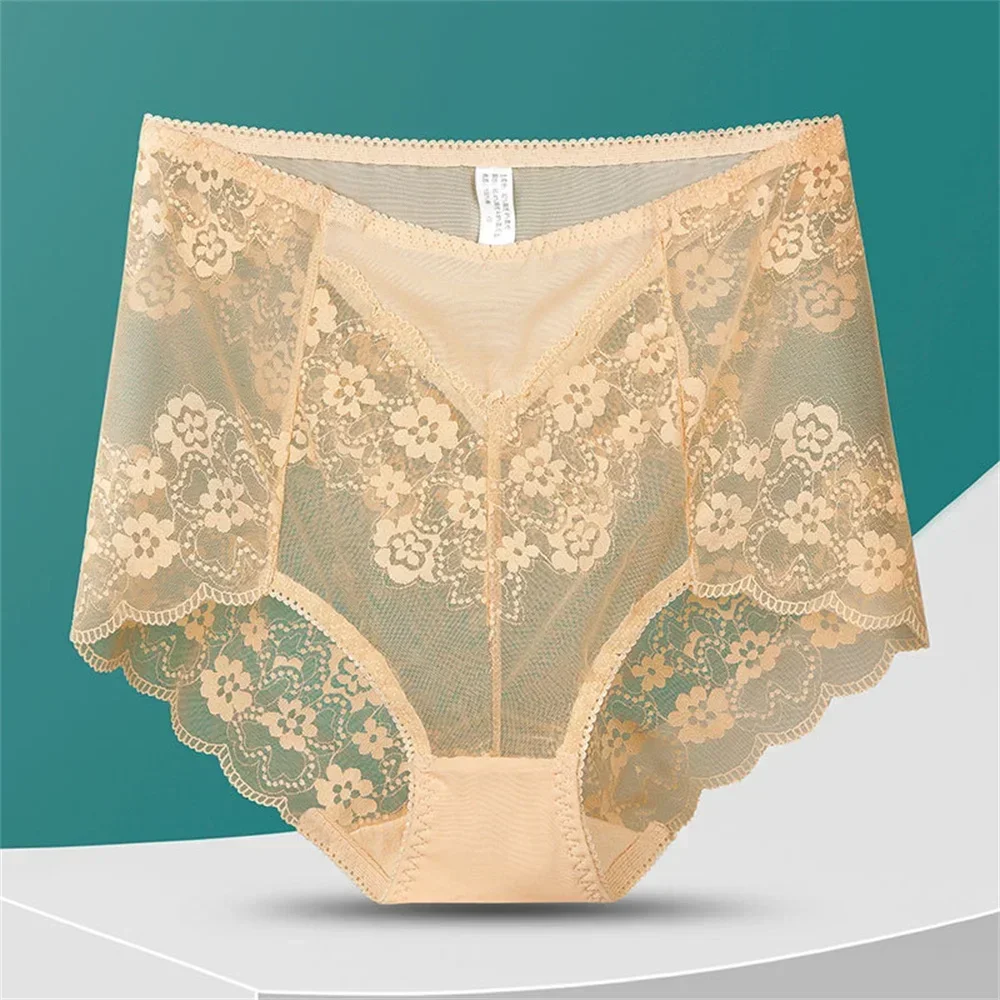 Mutandine A Vita Alta In Rete Con Pizzo Floreale, Trasparenti E Sexy | Biancheria Intima Donna, Comode E Traspiranti, Taglie M-XL, Colore Giallo