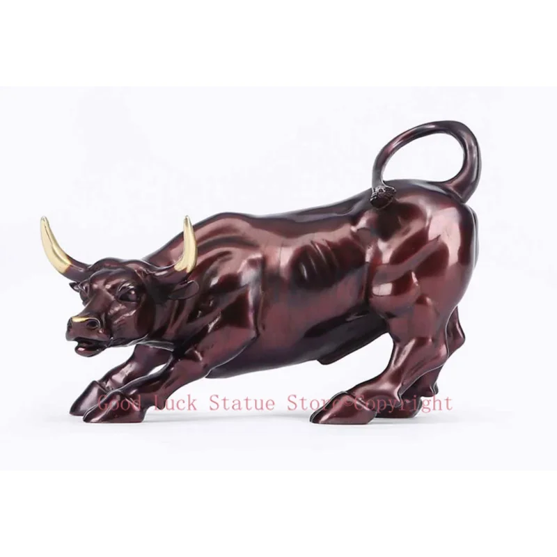 Top Good Luck Ricarica Bull Wall Street Bronze Bull Statue Home Company Flowing Business Money Porta Buona Fortuna Scultura