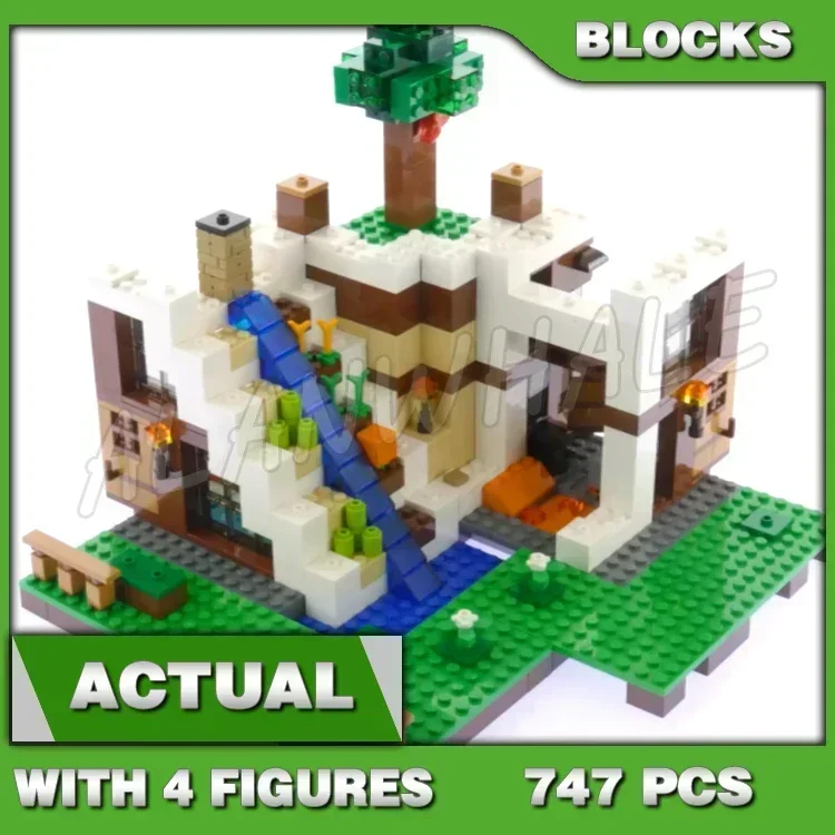 747Pcs Game My World The Waterfall Base Ultimate Shelter Roof Garden Lava 10624 Building Blocks Toys Compatibile Con Il Modello