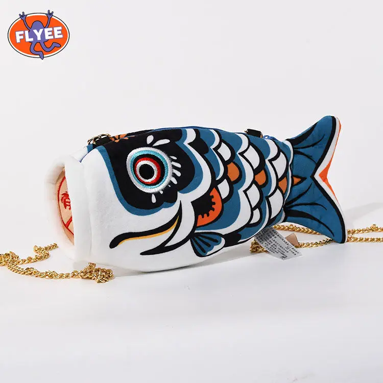 

Сумка на плечо Детская плюшевая с изображением рыбок и тигра