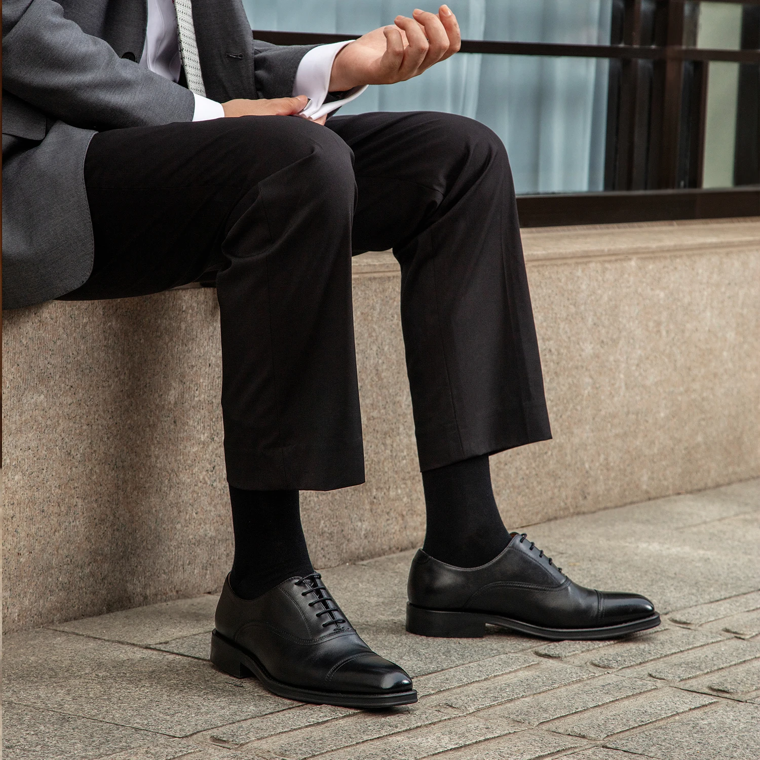 DESAI Men Shoes Brand Oxfords Genuine Leather Italian Business