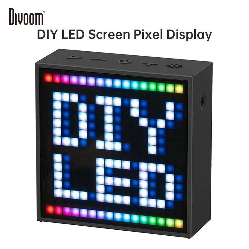 Divoom Timebox Evo 휴대용 스피커, 시계 블루투스 스피커, 프로그래밍 가능한 LED 디스플레이, 픽셀 아트 창작, 독특한 DIY 선물