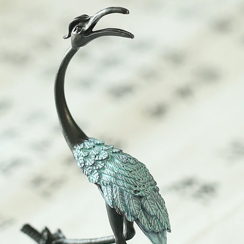 Crane Incense Insert, Incense Holder, Line Incense Insert, Incense Rack, Antique Blue Crane Asking The Sky, Alloy Zen Creativity