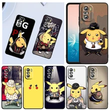 

Fashion Cute Pikachu Pokemon For Xiaomi Redmi K40 Gaming K30 9i 9T 9A 9C 9 8A 8 GO S2 6 6A 5A 5 Pro Prime Black Capa Phone Case