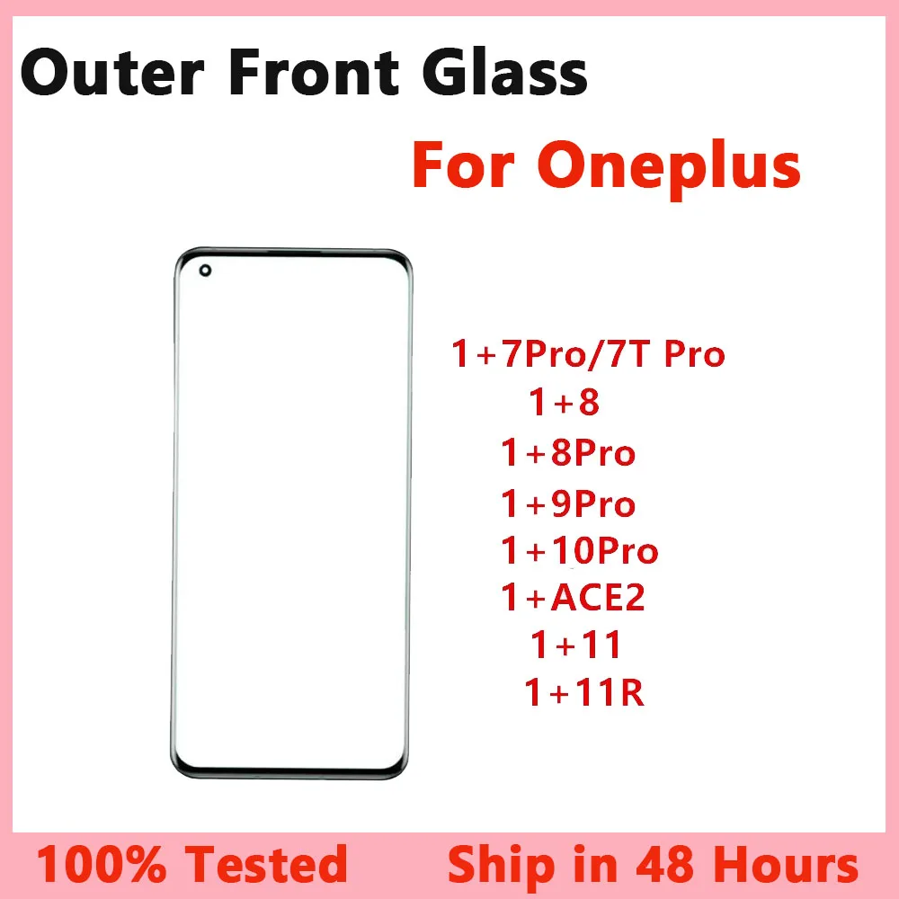 

Внешний экран для Oneplus 11R 11 10 9 8 Pro 7 7T 8Pro ACE 2, сенсорная передняя панель, ЖК-дисплей, стеклянный объектив, запасные части + OCA