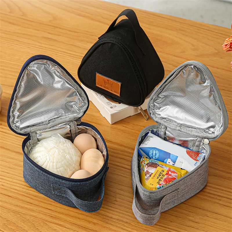 Mini Triangular Insulation Bag Aluminum Foil Thermal Cooler Lunch Tote Student Rice Ball Bag Lunch Box Bento Carry Bags