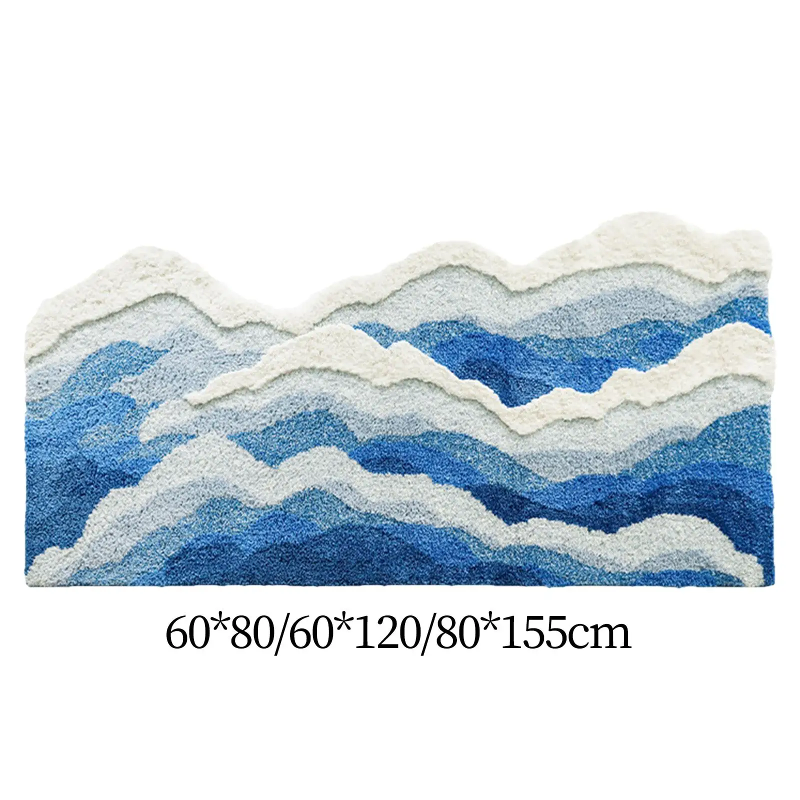 Area Rug 3D for Home Decor Anti Slip Gift Door Mat Bedside Rug Wave Rug for Bedroom Children`s Room Entrance Living Room Boys