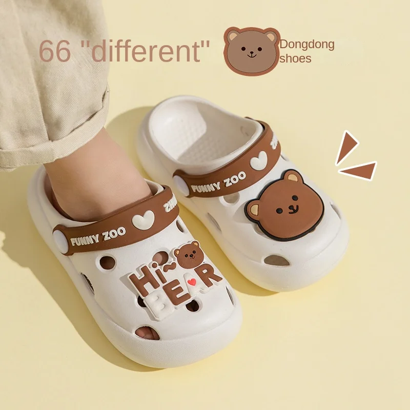 Children's Slippers Boys and Girls Non-Slip Soft Bottom Slippers Baby Outerwear Closed-Toe Slippers 4