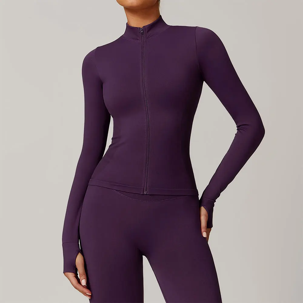 Women's Seamless Long-Sleeve Yoga and Fitness Jacket