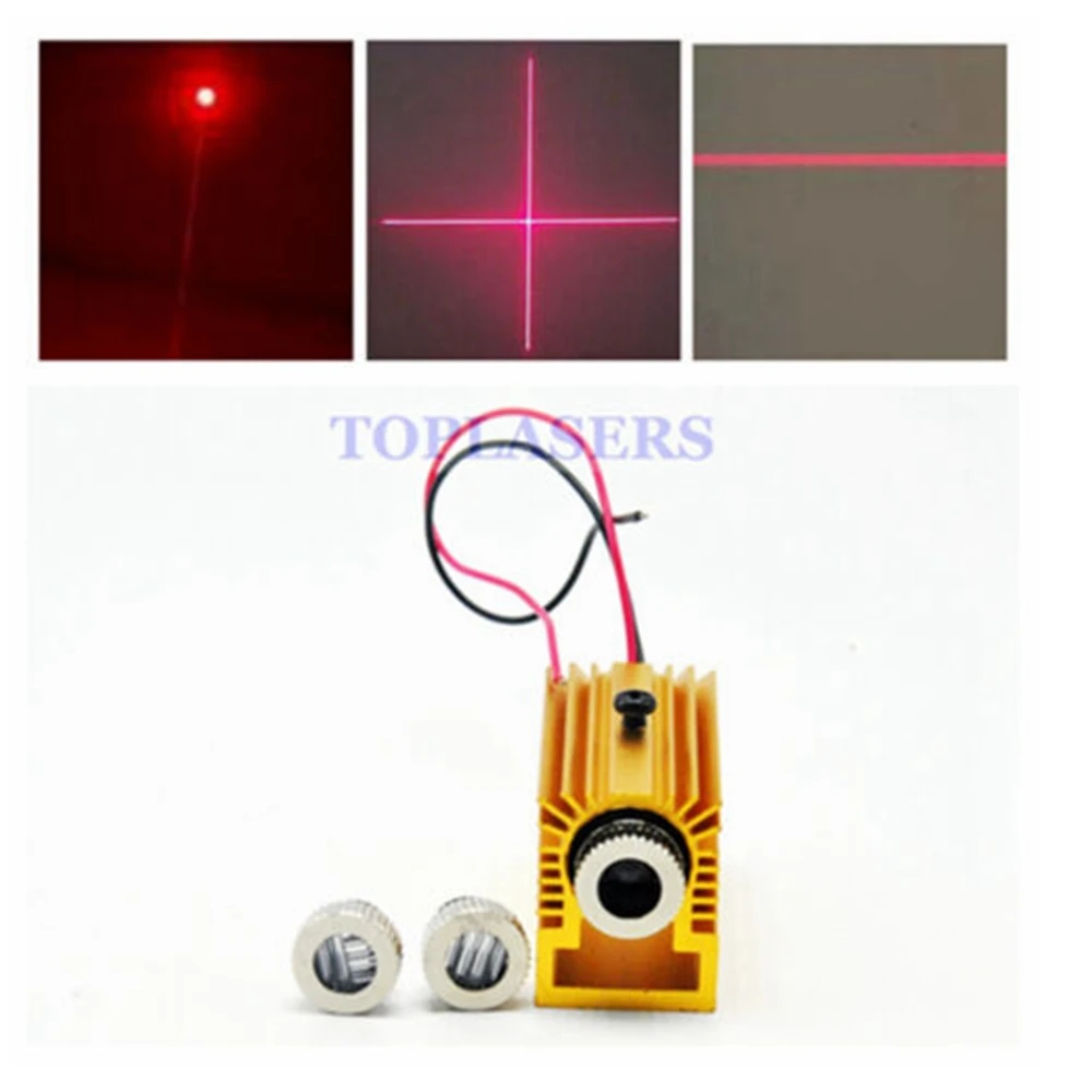 Focusable 650nm 50mw Red Laser Diode Dot Line Cross LED Module w/ 12mm Heatsink focusable 650nm 30mw 12x35mm line laser diode module 3 5v w 12mm heatsink holder