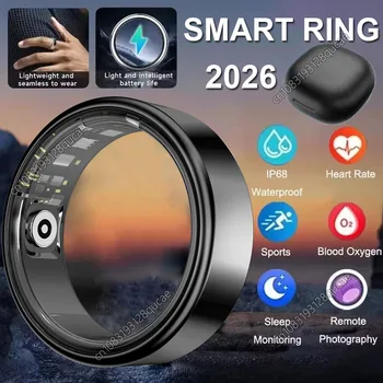 Nuovo Anello Smart 2026 con Monitoraggio Frequenza Cardiaca, Pressione Sanguigna, Sonno e Movimento, Impermeabile IP68, per Uomini e Donne, Regalo per le Feste