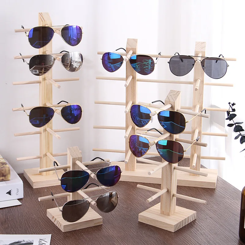 Multi Layers Wood Sunglass Display Racks Shelf Eyeglasses Show Stand Jewelry Holder for Multi Pairs Glasses Showcase Women WJ519