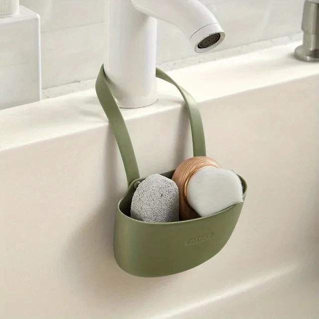 1pc Kitchen Draining Rack, Hand Sanitizer Brush Soap and Sponge Storage Basket, Countertop Multi-functional Storage Rack 6