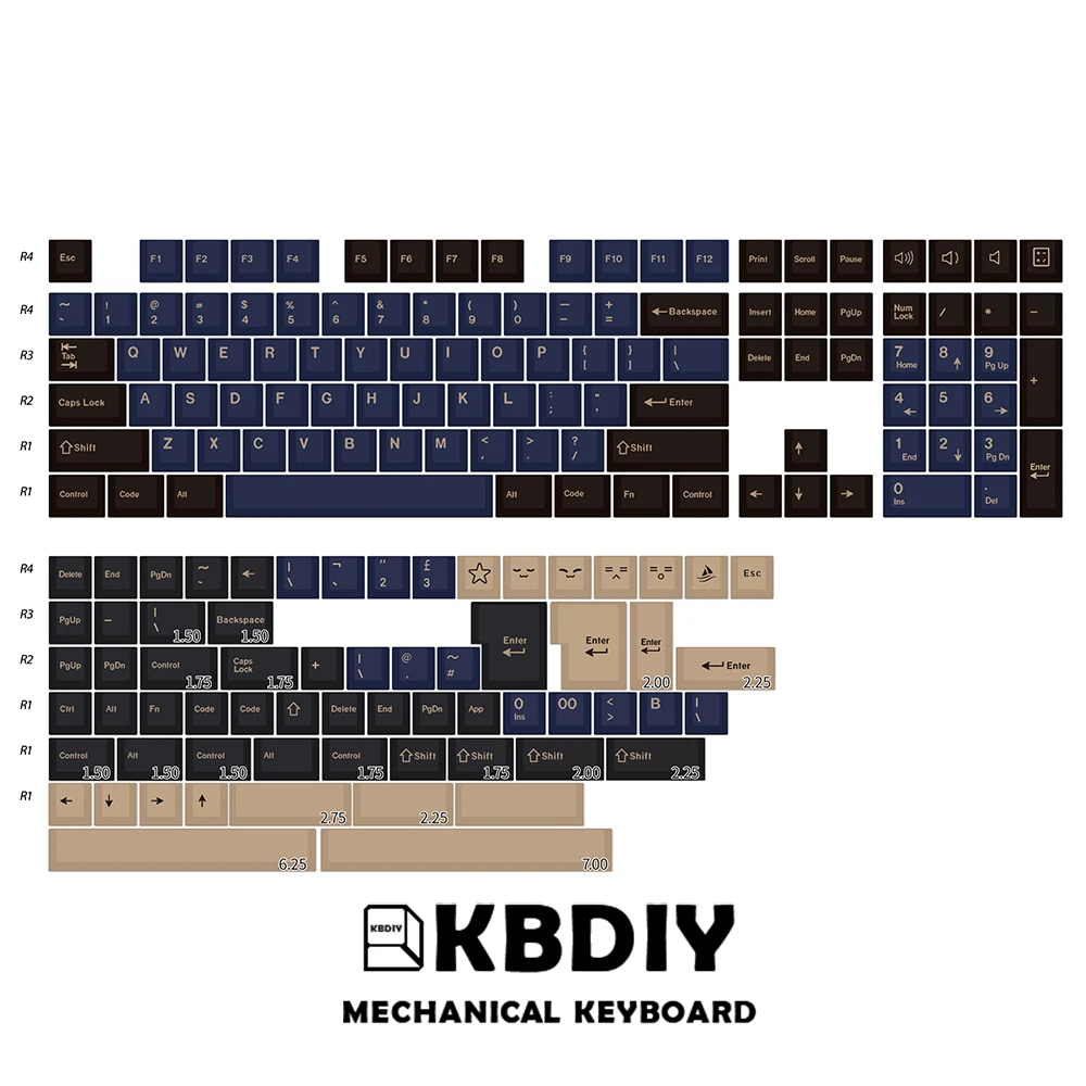 

Клавиатура KBDiy с голубым Самураем и вишней, 173 клавиш/комплект