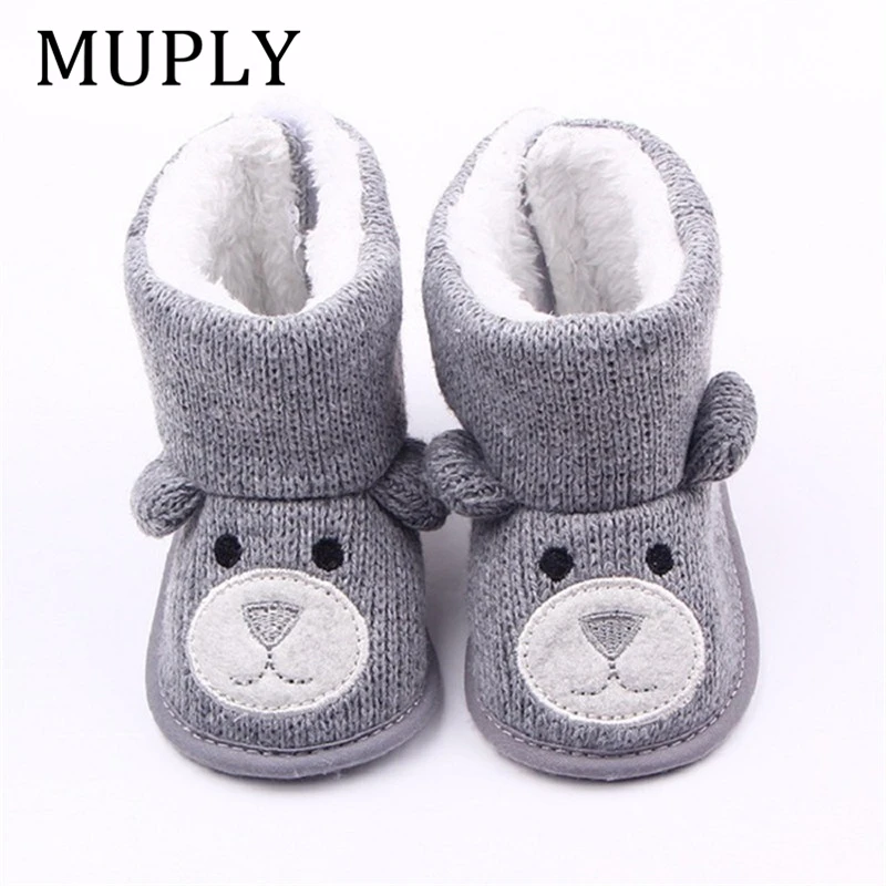 Baby Winter Boots Infant Toddler Newborn Cute Cartoon Bear Shoes Girls