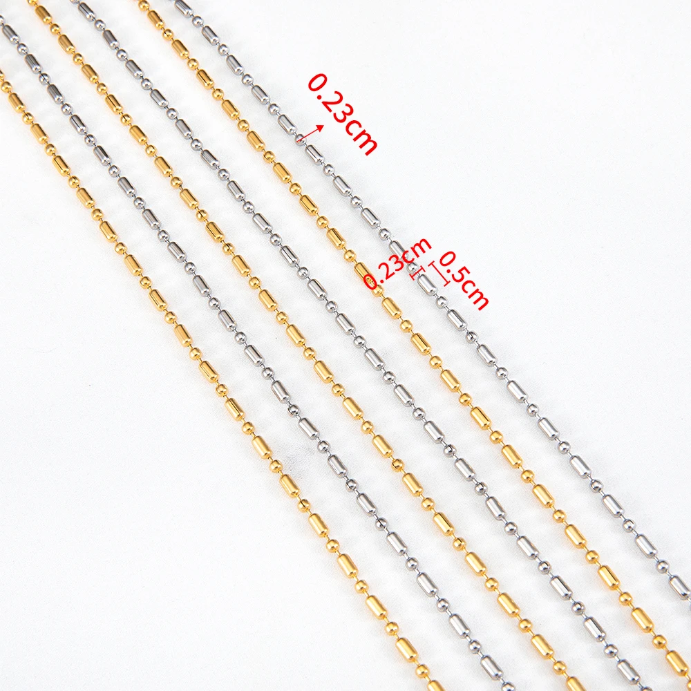 2Meter Edelstahl dünne Glieder kette Goldfarbe Silber Farbe Halskette Tasche Kette für Armband DIY Schmuck machen mehr Stile – Detail 2