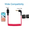 USB C To 3.5Mm Cable For RODE Wireless Go II, Coiled Right Angle TRS Male DAC AUX Adapter Audio Cord Replacement 2