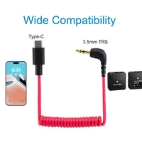 USB C To 3.5Mm Cable For RODE Wireless Go II, Coiled Right Angle TRS Male DAC AUX Adapter Audio Cord Replacement 2