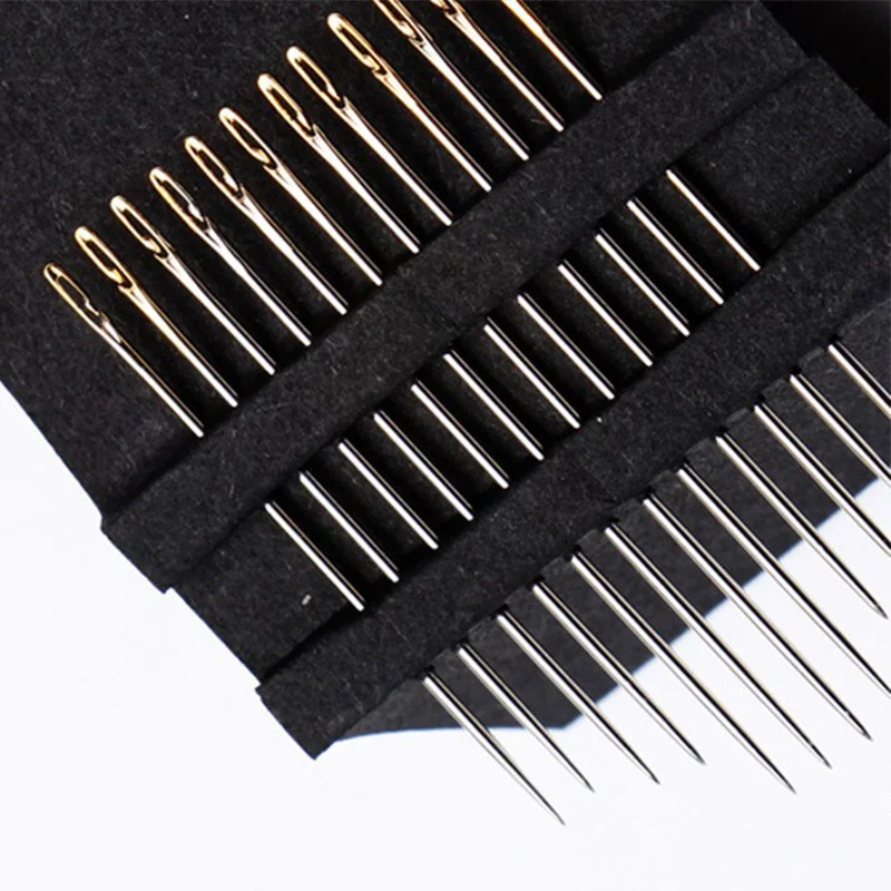 Sewing Needles Leather Sewing Needles Blind Needle Elderly Needle Side Hole Needles Tail Side Opening Stainless Steel Hand Sewing Needles 12/36PCS Threading