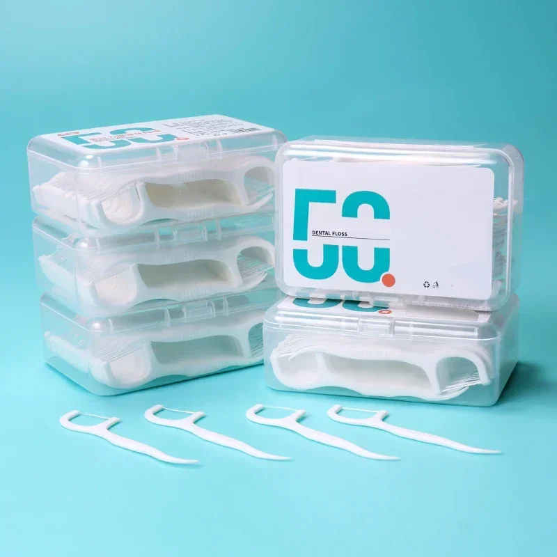 Portable Floss Stick, Home Set, 50/100/200pcs Ultra-Fine Toothpicks,Portable andDisposable Care Floss, Oral Care, Deep Cleaning