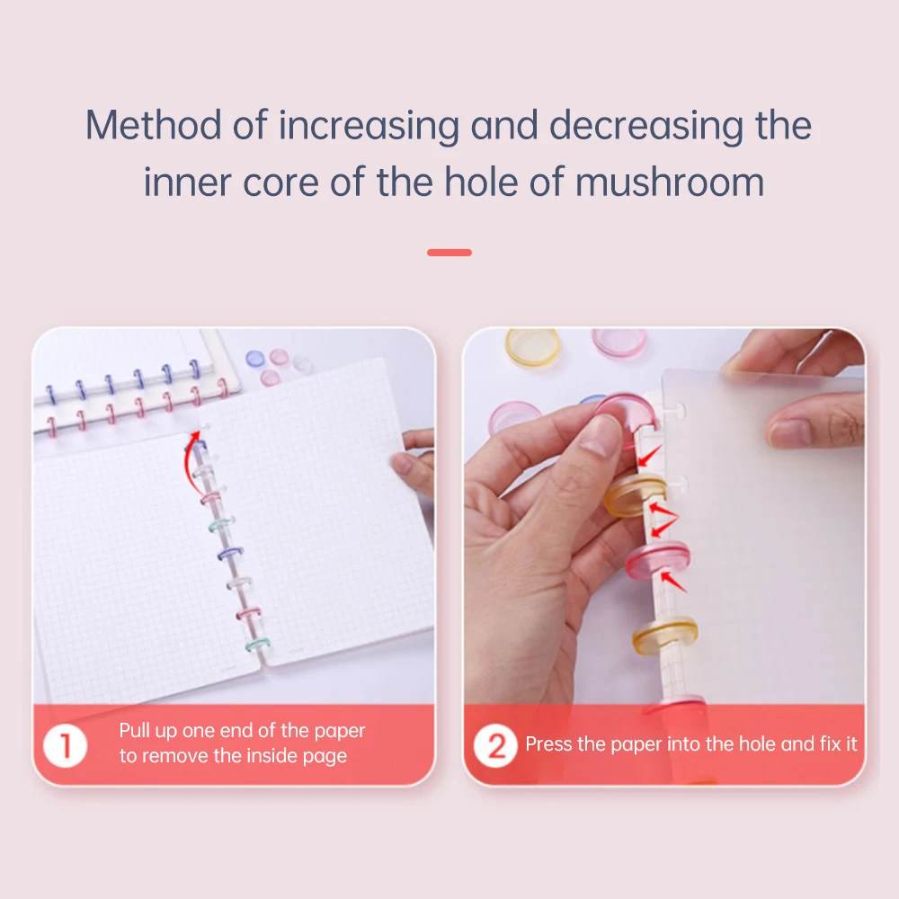 KW-triO Mushroom Single Hole Punch Paper Puncher Mini DIY Cutter for A4 A5 B5 Notebook Scrapbook Diary Planner Calendars
