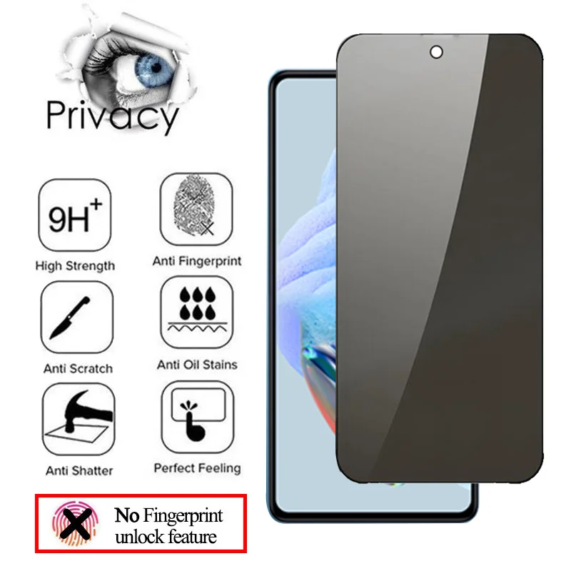 Generic 1~3 PCS Anti Spy Tempered Glass For Xiaomi Redmi Note 12 Pro Plus  Privacy Screen Protector Redmi Note12 Pro 5G Global Antiespia Pelicula de Cristal  Templado RedmiNote 12 Pro Front anti-peeping