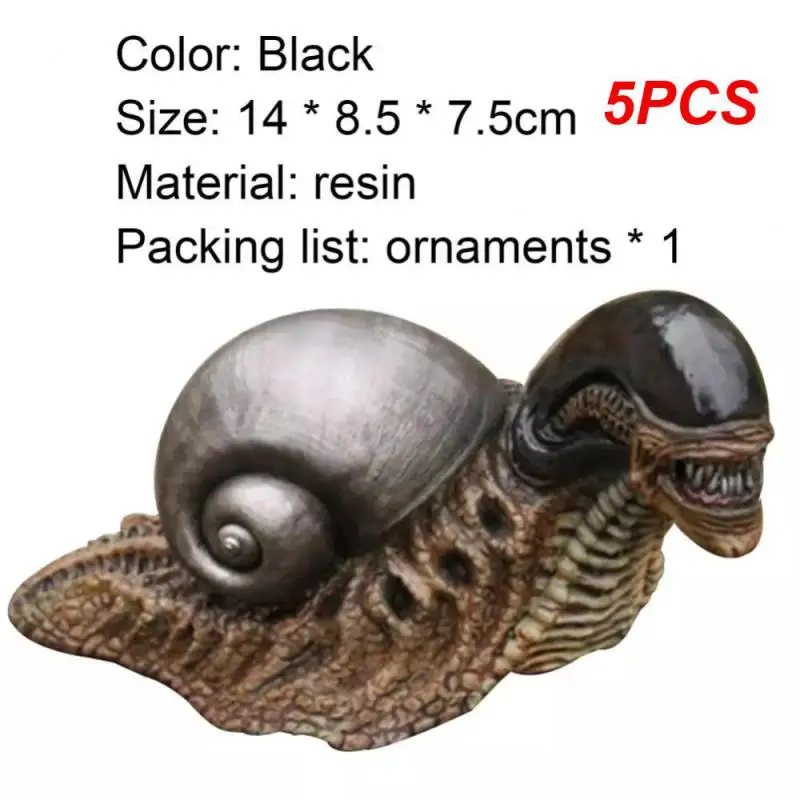 

5PCS Variation Snail Statue, Resin Evil Snail Sculpture Alien Lover's New Favorite Home Office Decoration Garden Outdoor