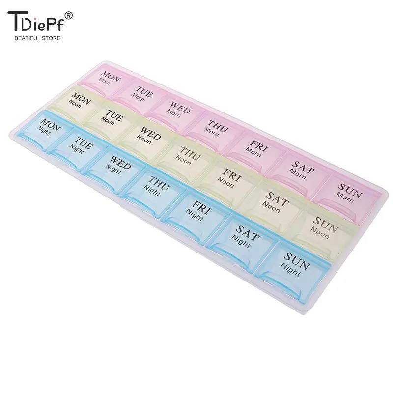 

2 Rows / 3 Rows Weekly 7 Days Candy Pill Case Medicine Tablet Dispenser Carry Pill Box Splitters Pill Storage Supplies