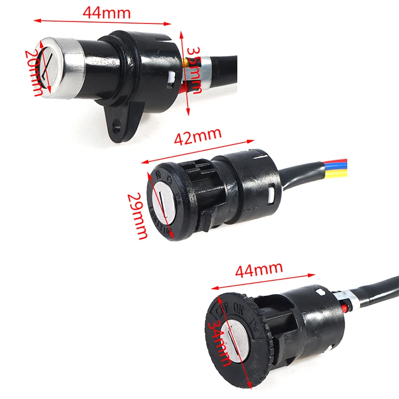 Universal Ignition Switch Key Power Lock Electric Bicycle Biking Portable Dustproof Cycling Parts for Electric Scooter
